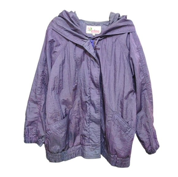 Totes Vintage Purple Hooded Lightweight Rain Coat Jacket Women's Size Medium M - Picture 7 of 7